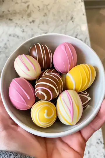 Homemade Peanut Butter Easter Eggs taken with iphone 15 pro max --iw 2 --ar 4:5 --v 6.0 --raw