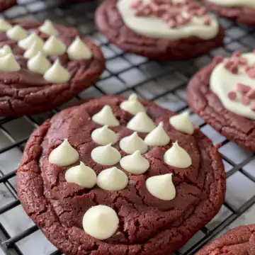 Homemade Soft And Chewy Red Velvet Cookies taken with iphone 15 pro max --iw 2 --ar 4:5 --v 6.0 --raw