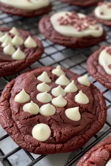 Homemade Soft And Chewy Red Velvet Cookies taken with iphone 15 pro max --iw 2 --ar 4:5 --v 6.0 --raw