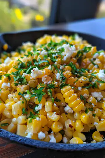 Honey Butter Skillet Corn Side Dish taken with iphone 15 pro max --iw 2 --ar 4:5 --v 6.0 --raw