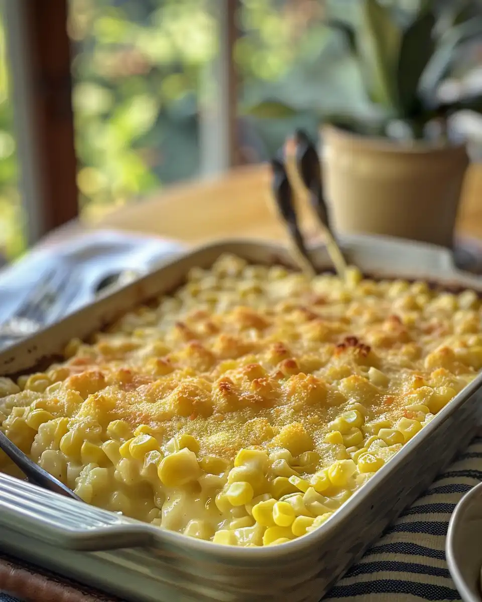 Ingredients for honey glazed corn casserole laid out on kitchen counter