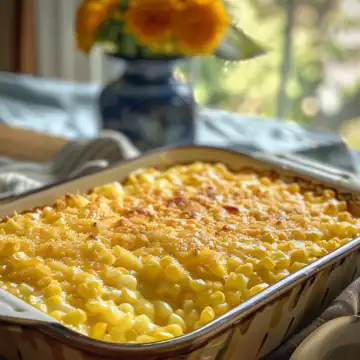 honey glazed corn casserole taken with iphone 15 pro max --iw 2 --ar 4:5 --v 6.0 --raw