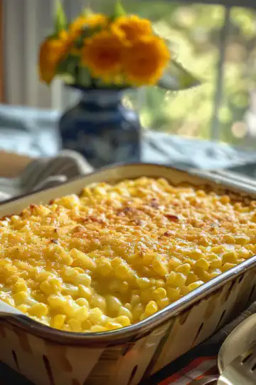honey glazed corn casserole taken with iphone 15 pro max --iw 2 --ar 4:5 --v 6.0 --raw