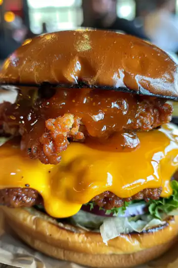 Honey Mustard Chicken Burger taken with iphone 15 pro max --iw 2 --ar 4:5 --v 6.0 --raw