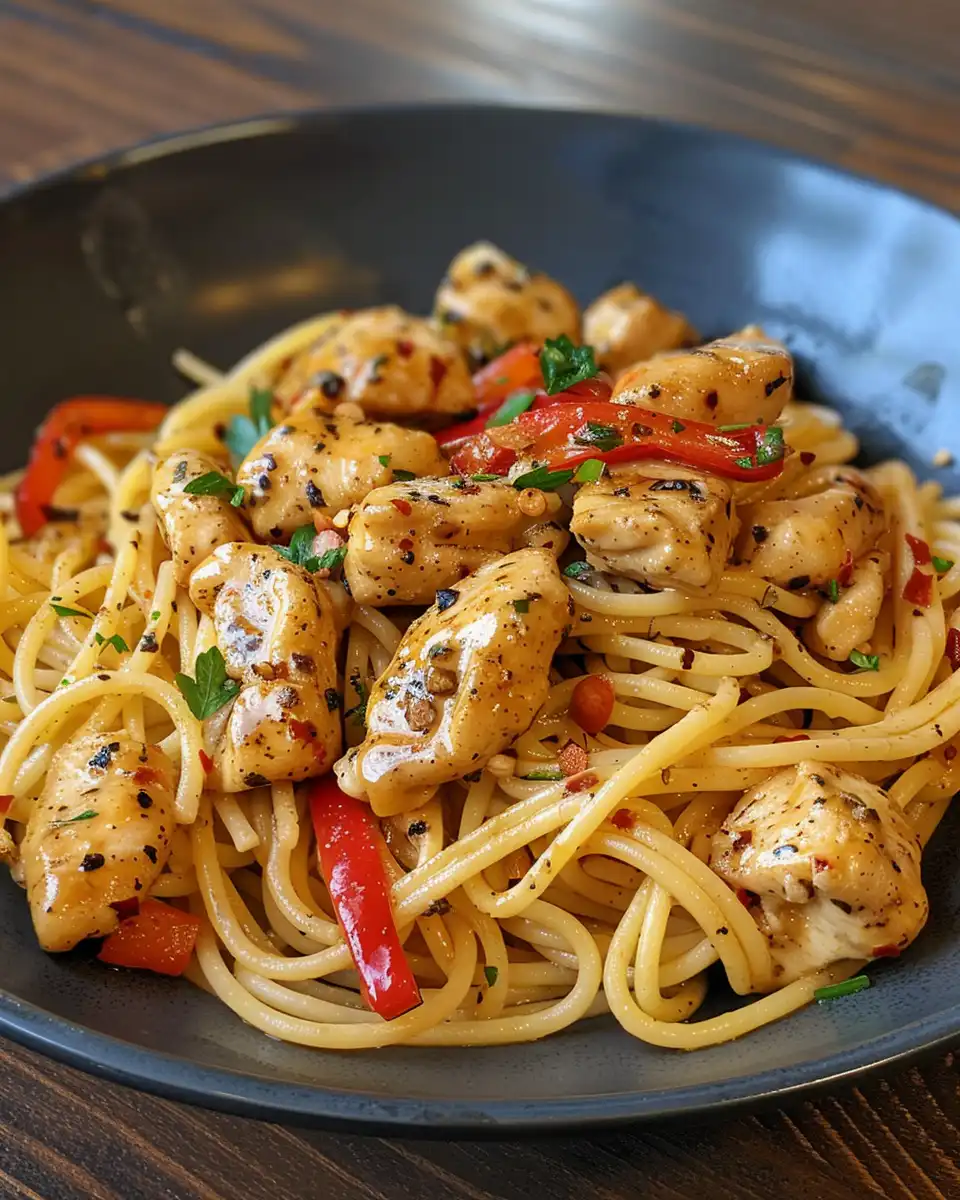 Ingredients for honey pepper chicken pasta meal including chicken, honey, spices, and pasta