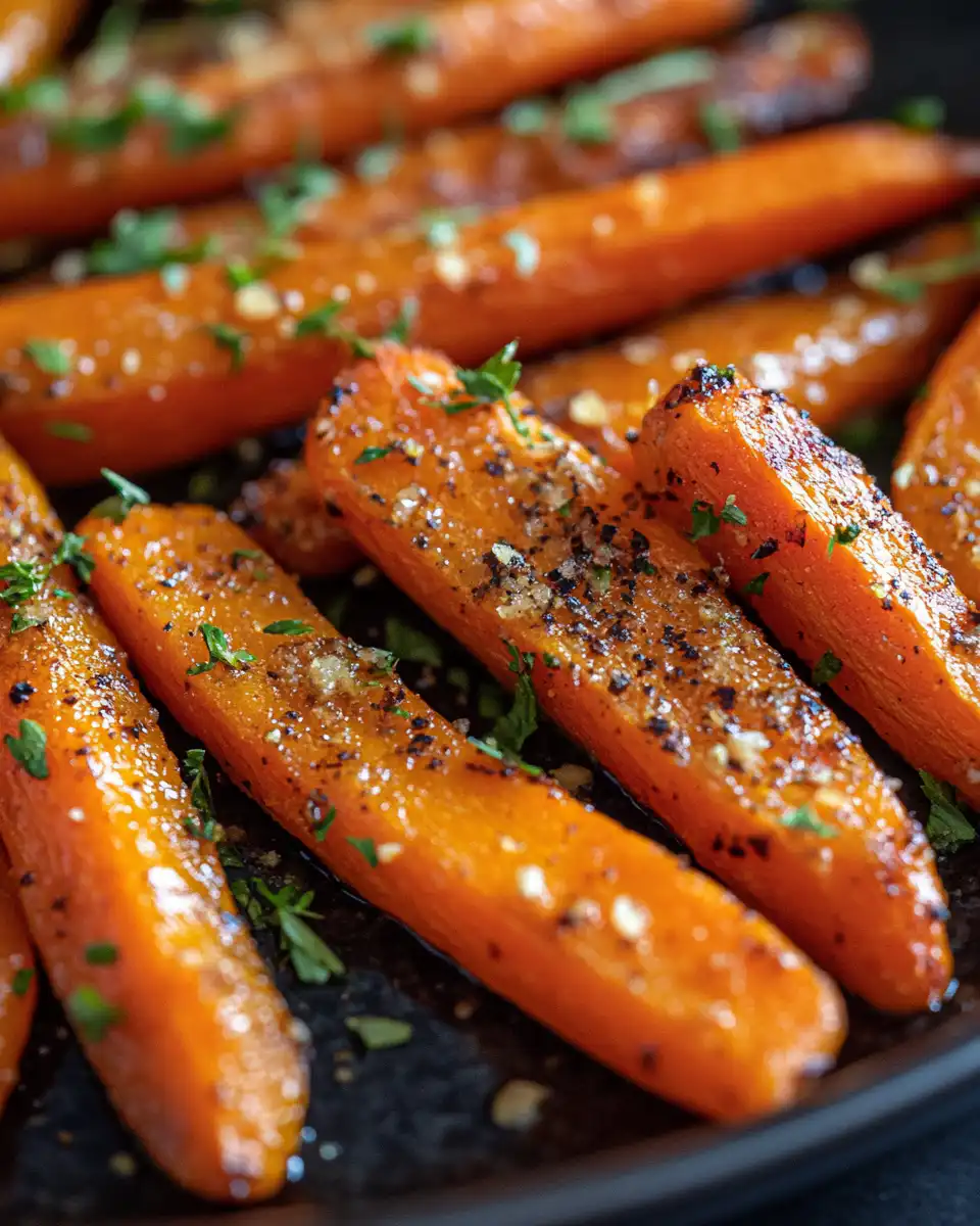 Carrots caramelized and glazed in honey