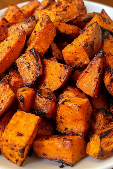 Honey Roasted Sweet Potatoes taken with iphone 15 pro max --iw 2 --ar 4:5 --v 6.1 --raw