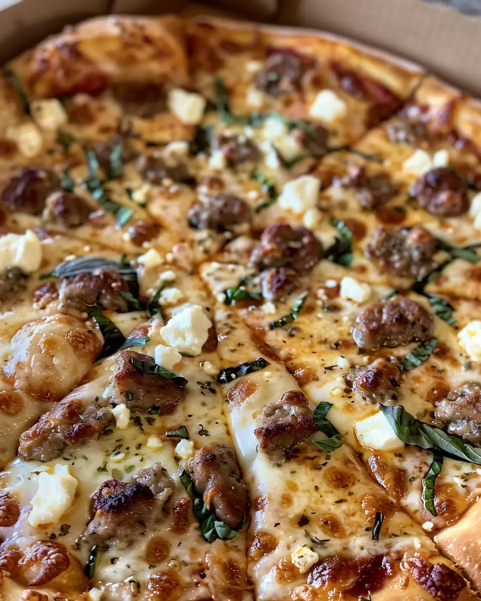 Pressure cooker hot sausage feta honey pizza in kitchen