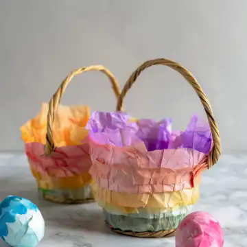 How to Make Coffee Filter Easter Baskets taken with iphone 15 pro max --iw 2 --ar 4:5 --v 6.0 --raw