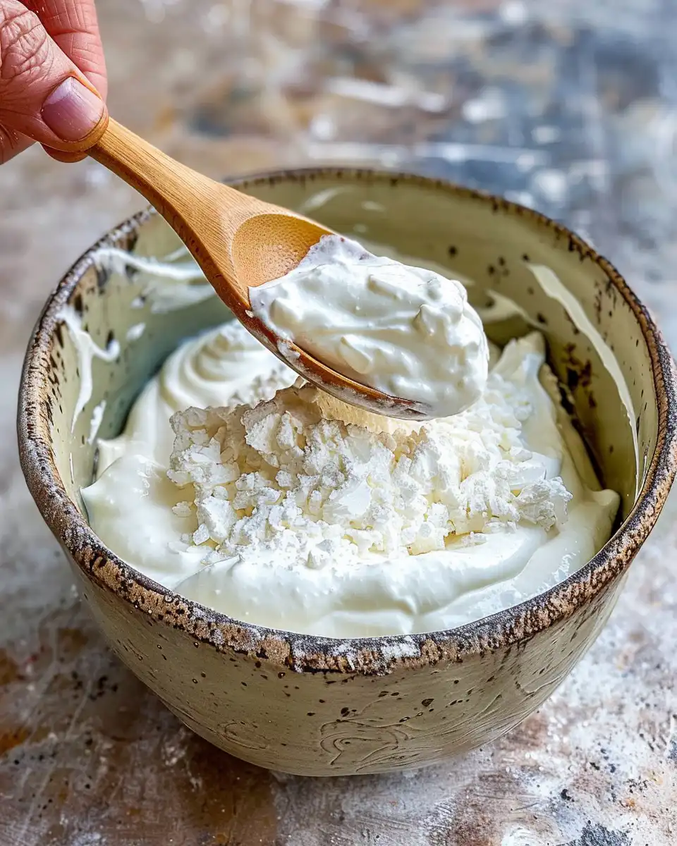 Final creamy homemade yogurt ready to serve in bowl