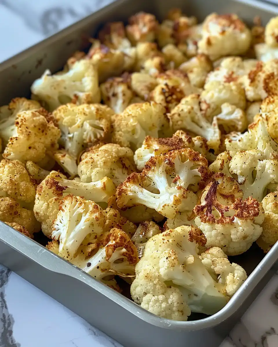 Ingredients laid out for crispy roasted cauliflower including spices and olive oil