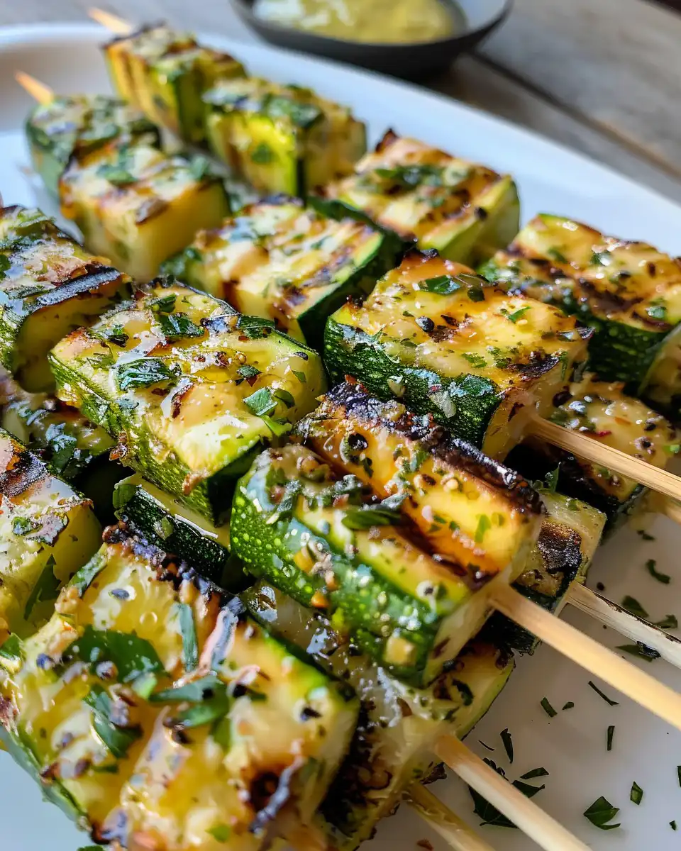 Final grilled chicken skewers with garlic parmesan butter served and garnished with parsley