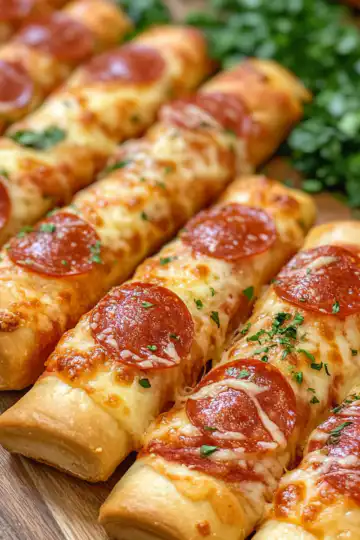 Irresistible Pepperoni Pizza Roll Breadsticks for Easy Snacking taken with iphone 15 pro max --iw 2 --ar 4:5 --v 6.1 --raw
