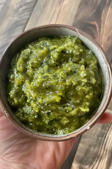 Irresistible Zucchini Sauce taken with iphone 15 pro max --iw 2 --ar 4:5 --v 6.0 --raw
