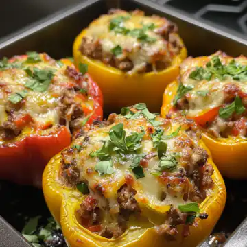 Italian stuffed peppers taken with iphone 15 pro max --iw 2 --ar 4:5 --v 6.1 --raw