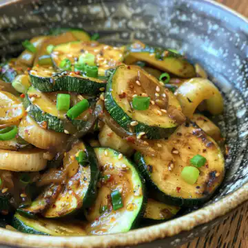 Japanese Zucchini & Onion Stir-Fry taken with iphone 15 pro max --iw 2 --ar 4:5 --v 6.0 --raw