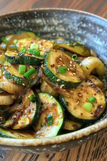Japanese Zucchini & Onion Stir-Fry taken with iphone 15 pro max --iw 2 --ar 4:5 --v 6.0 --raw