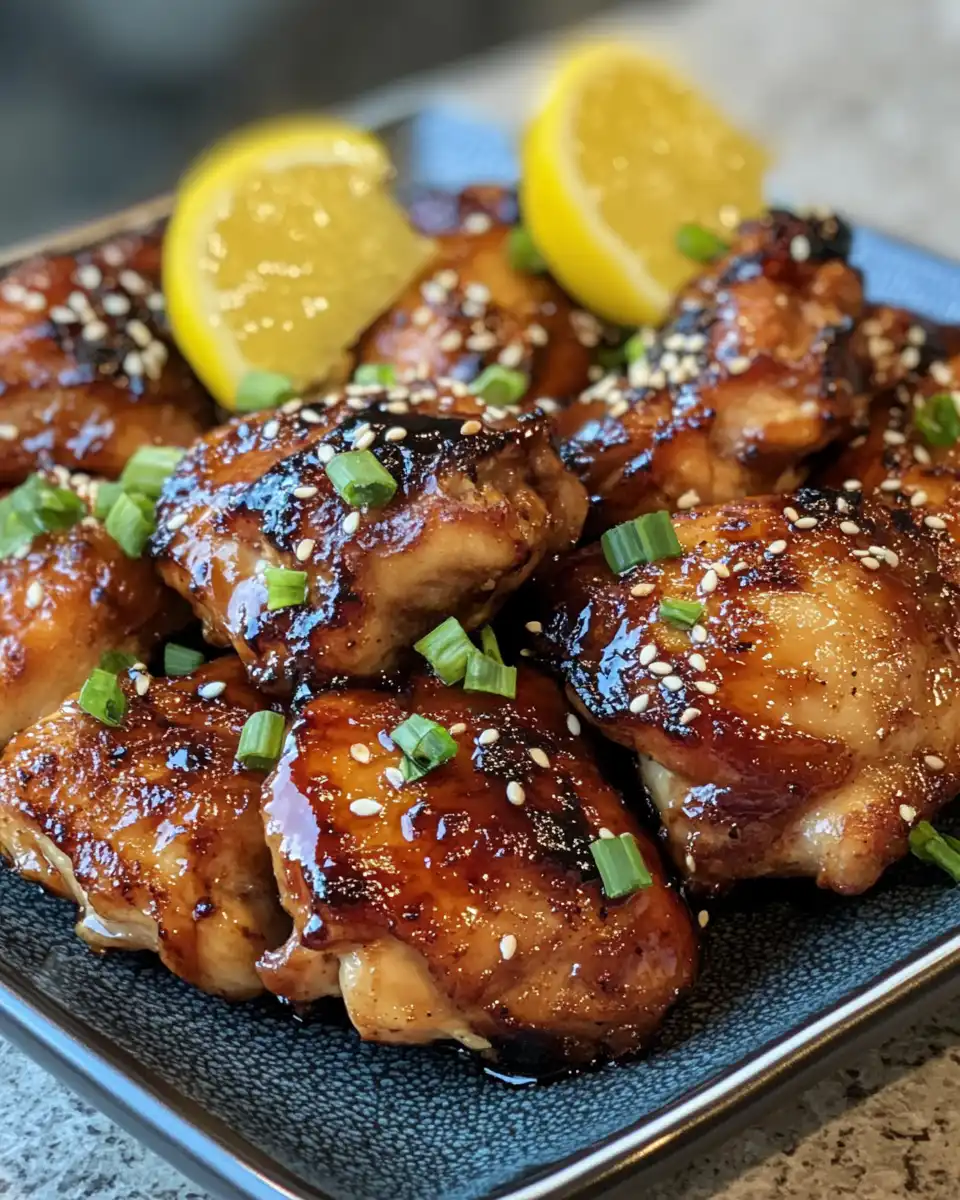 Ingredients mixed and chicken thighs coated in sauce