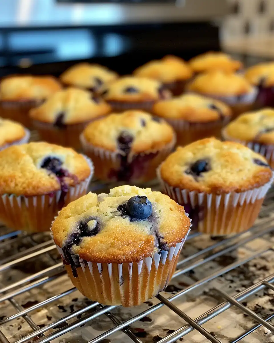 Ingredients for lemon blueberry muffins laid out on counter