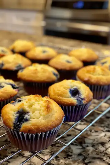 Lemon Blueberry Muffins taken with iphone 15 pro max --iw 2 --ar 4:5 --v 6.0 --raw