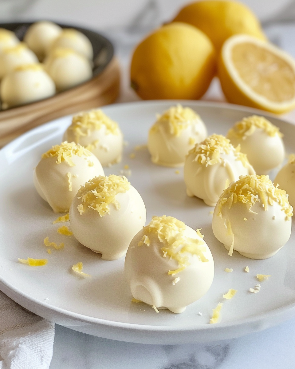 Shaping lemon cheesecake truffles on parchment before chilling