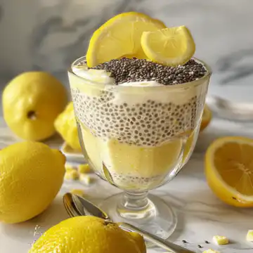 Lemon Cream Chia Pudding taken with iphone 15 pro max --iw 2 --ar 4:5 --v 6.0 --raw