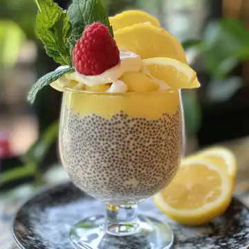 Lemon Cream Chia Pudding taken with iphone 15 pro max --iw 2 --ar 4:5 --v 6.1 --raw