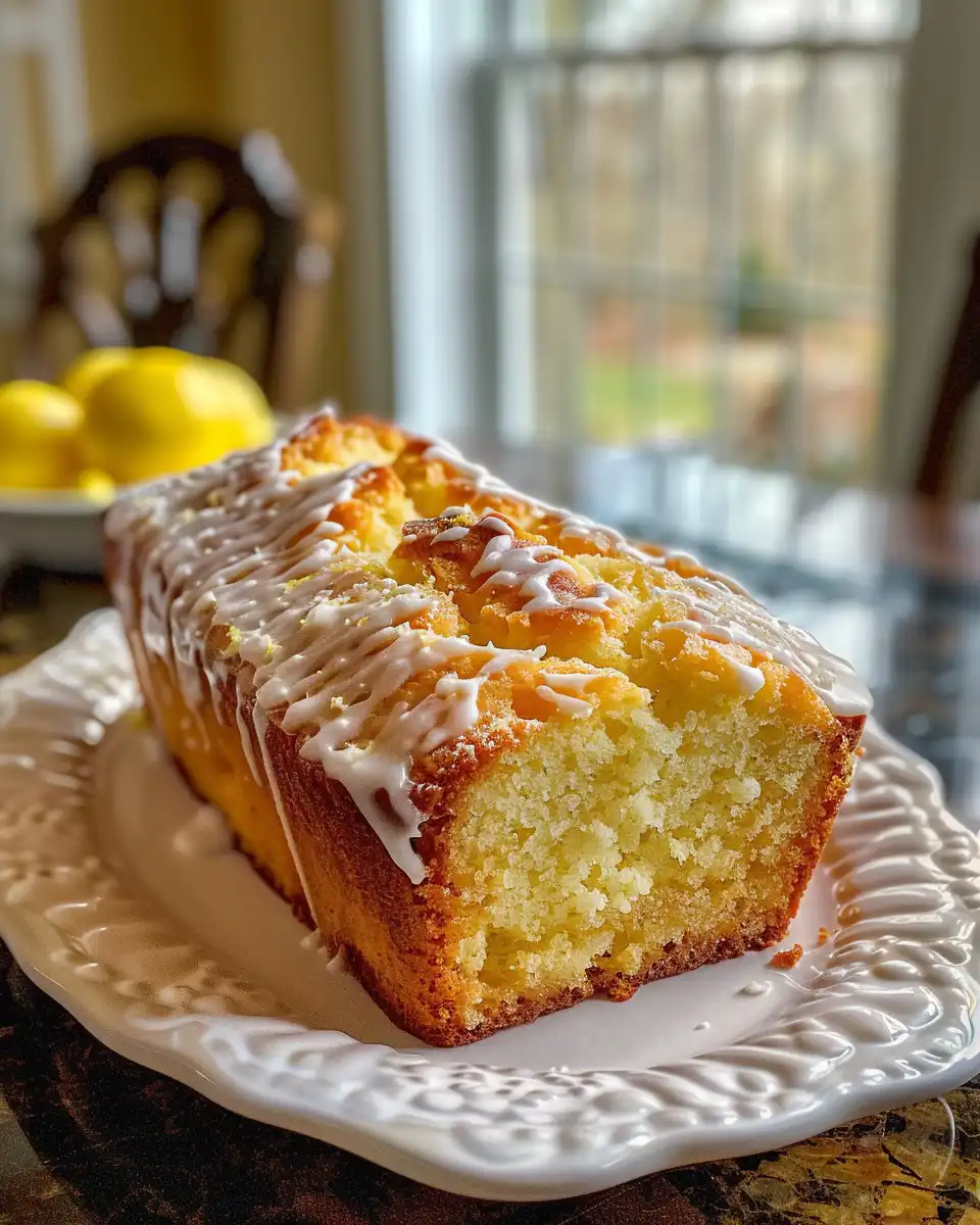 Ingredients measured out for lemon loaf cake including flour, sugar, butter, and lemon zest