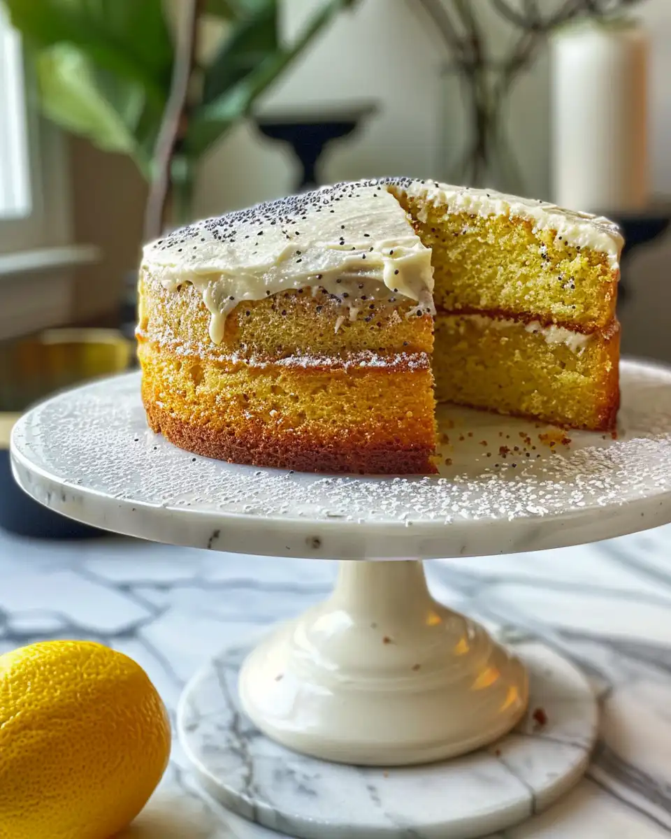 Stack of lemon poppy seed muffins served on plate