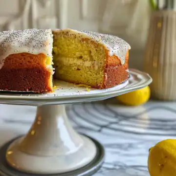Lemon Poppy Seed Cake taken with iphone 15 pro max --iw 2 --ar 4:5 --v 6.0 --raw