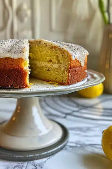 Lemon Poppy Seed Cake taken with iphone 15 pro max --iw 2 --ar 4:5 --v 6.0 --raw