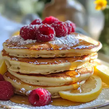 Lemon Ricotta Pancakes taken with iphone 15 pro max --iw 2 --ar 4:5 --v 6.1 --raw