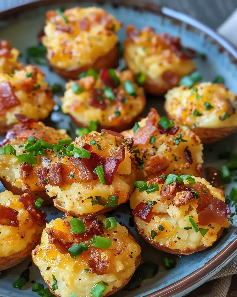 Ingredients arranged for loaded mashed potato bites with bacon and cheese