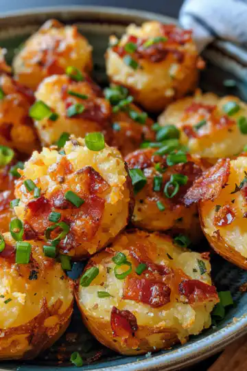 Loaded Mashed Potato Bites taken with iphone 15 pro max --iw 2 --ar 4:5 --v 6.0 --raw