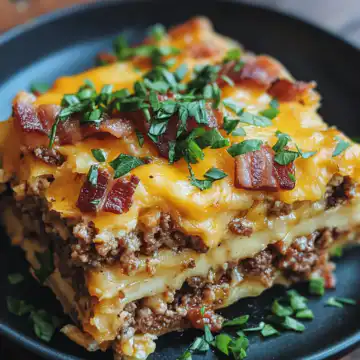 Low Carb Bacon Cheeseburger Casserole Recipe taken with iphone 15 pro max --iw 2 --ar 4:5 --v 6.1 --raw