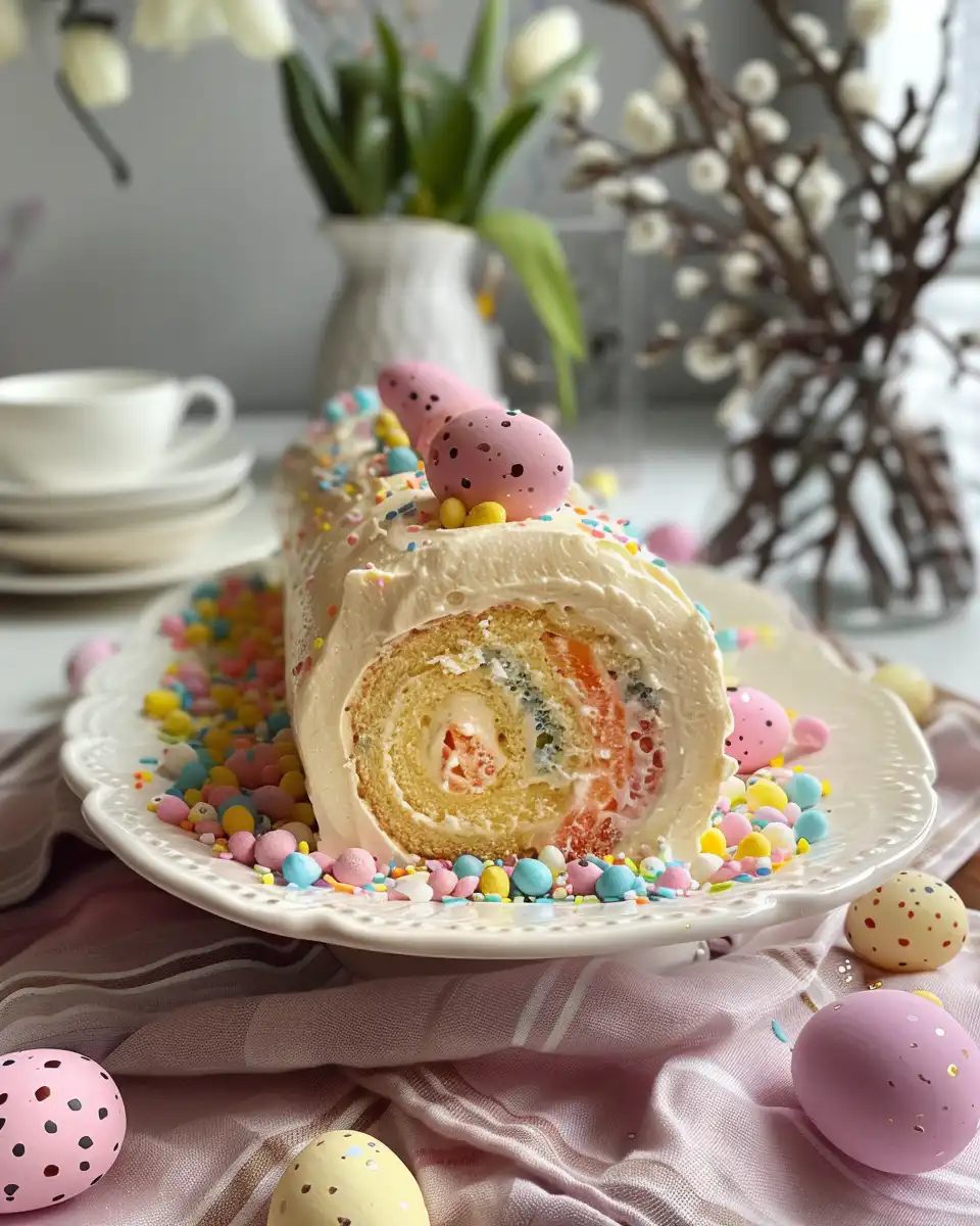 Slice of freshly made vanilla custard cake dusted with powdered sugar