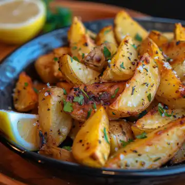 Make Truly Crispy Greek Potatoes With Lemon Flavor taken with iphone 15 pro max --iw 2 --ar 4:5 --v 6.0 --raw