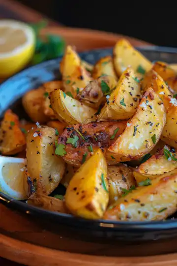 Make Truly Crispy Greek Potatoes With Lemon Flavor taken with iphone 15 pro max --iw 2 --ar 4:5 --v 6.0 --raw