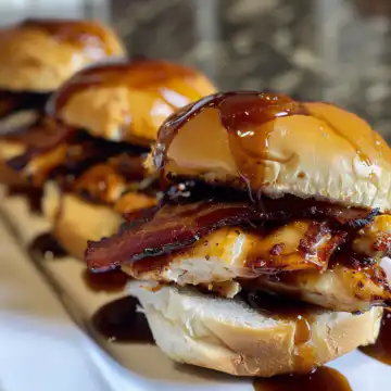 Maple Chicken Bacon Sliders taken with iphone 15 pro max --iw 2 --ar 4:5 --v 6.0 --raw