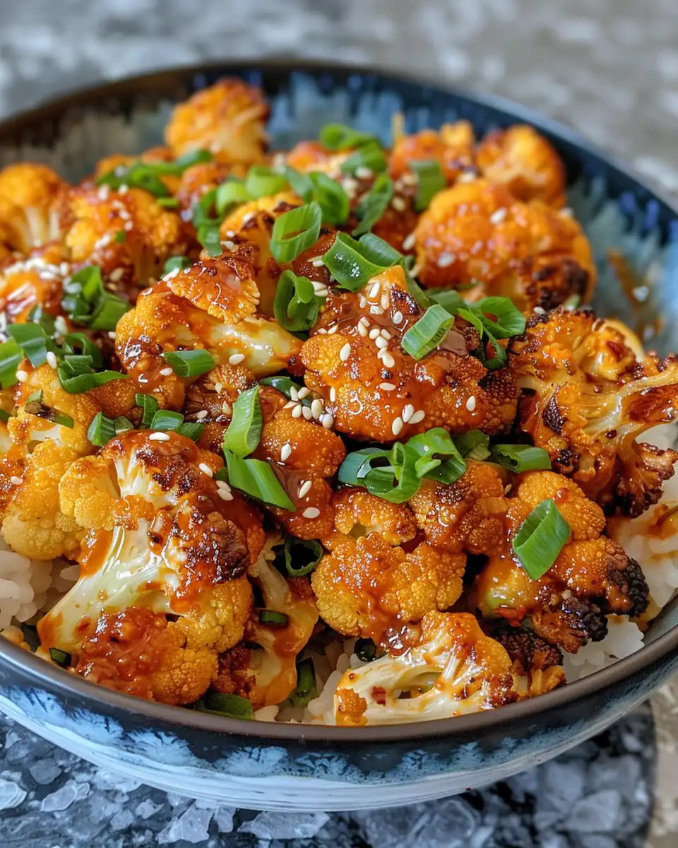 Ingredients for maple Sriracha roasted cauliflower in bowl