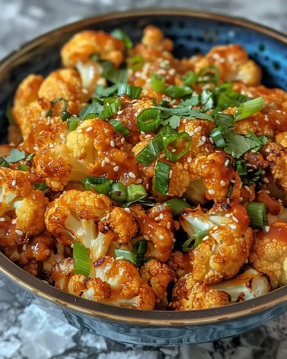 Perfectly roasted maple Sriracha cauliflower served