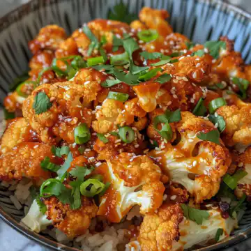 Maple Sriracha Roasted Cauliflower taken with iphone 15 pro max --iw 2 --ar 4:5 --v 6.0 --raw