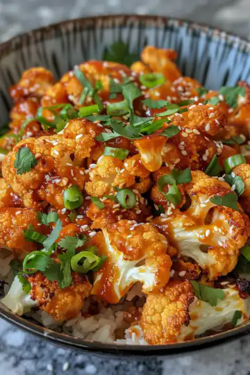 Maple Sriracha Roasted Cauliflower taken with iphone 15 pro max --iw 2 --ar 4:5 --v 6.0 --raw
