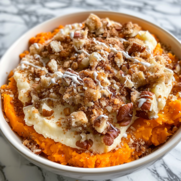 Mashed sweet potato casserole taken with iphone 15 pro max --iw 2 --ar 4:5 --v 6.0 --raw