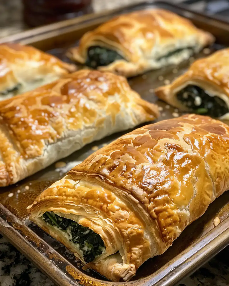 Close-up of crispy Yiayias Greek Fried Pitas filled with feta cheese and spinach