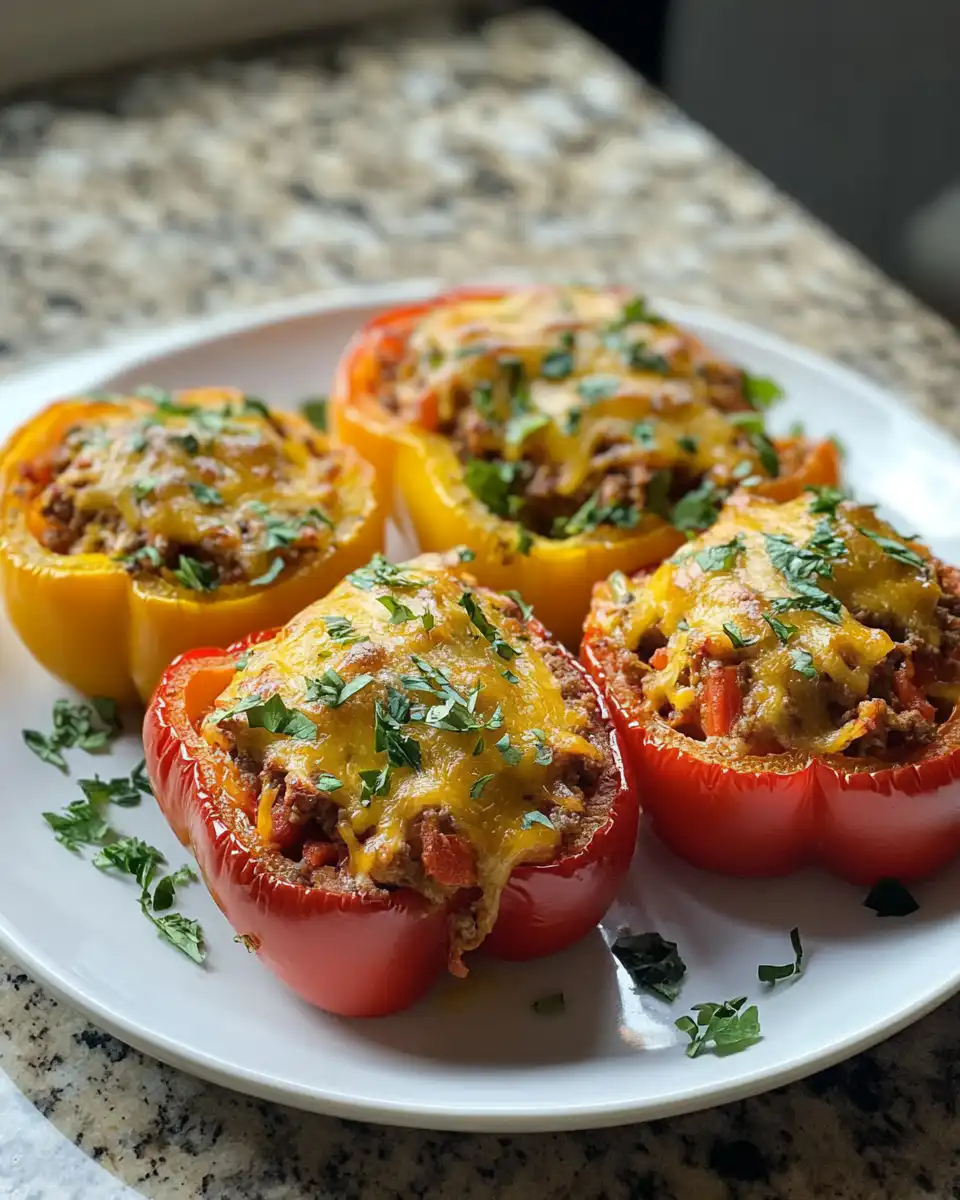 Close-up image of delicious Mexican stuffed peppers in a pressure cooker