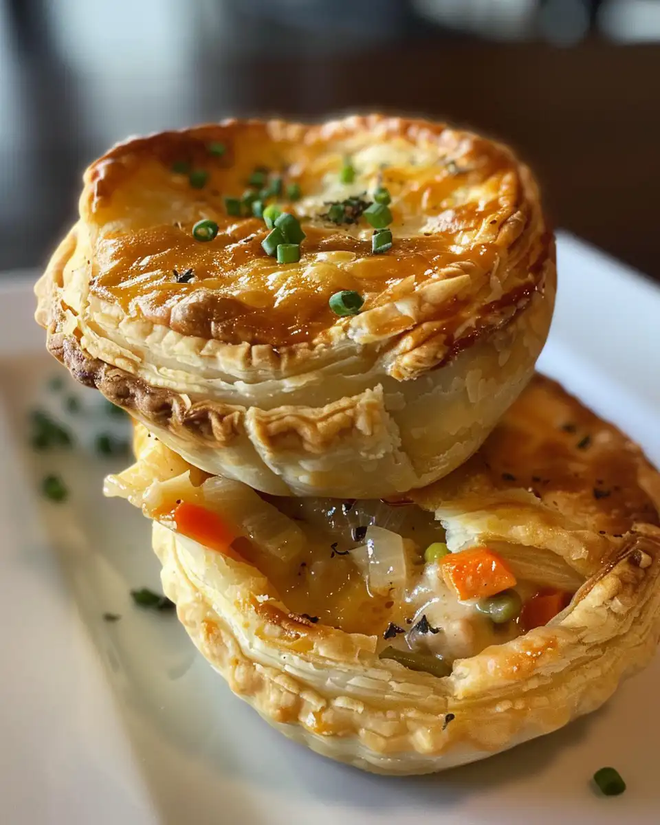 Mini chicken pot pies fresh and golden from pressure cooker