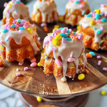 Mini Easter Bundt Cakes taken with iphone 15 pro max --iw 2 --ar 4:5 --v 6.0 --raw
