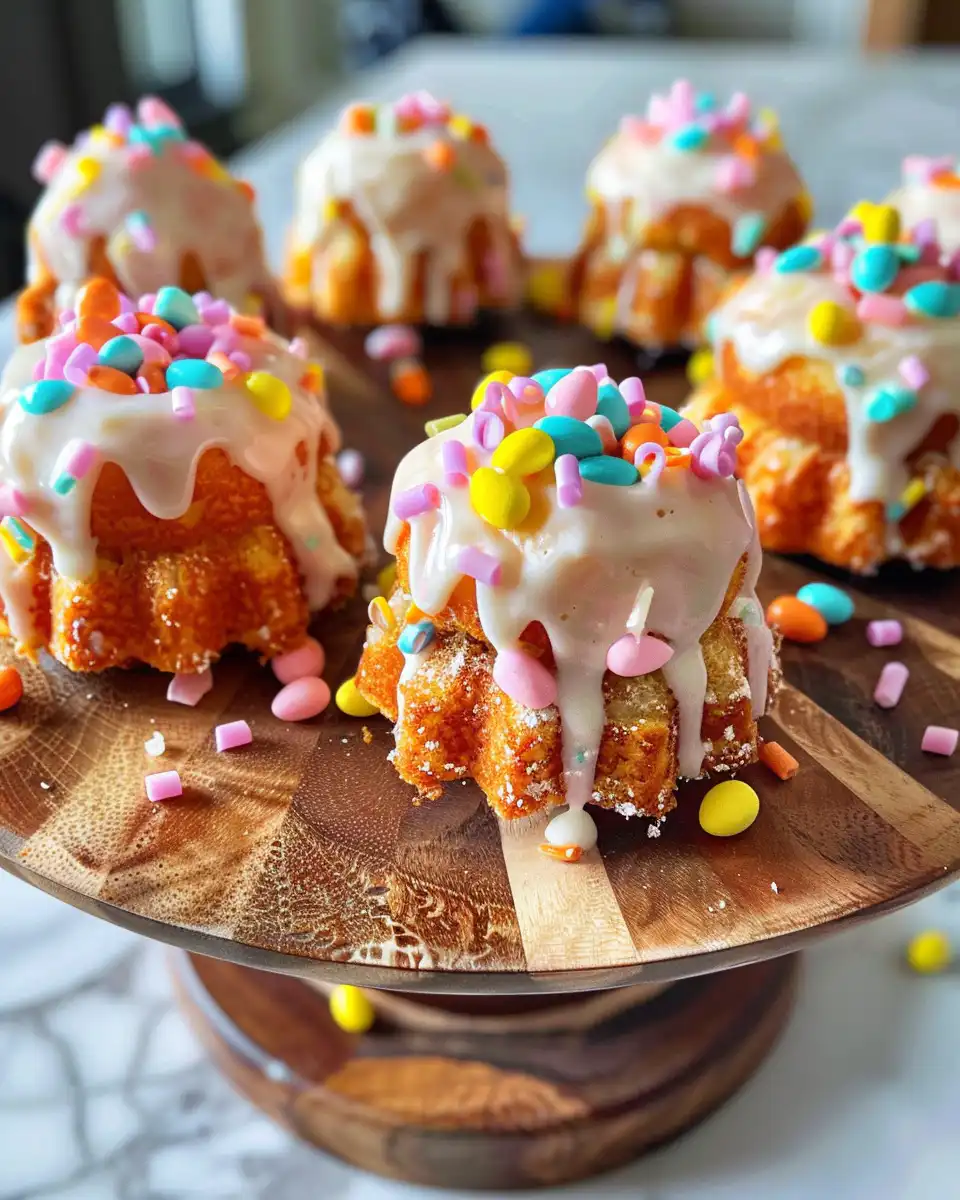 Mini Easter Bunny Bundt Cakes fresh out of pressure cooker with steam
