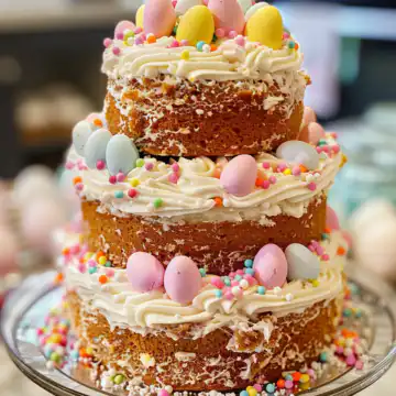 Mini Easter Layer Cakes taken with iphone 15 pro max --iw 2 --ar 4:5 --v 6.0 --raw